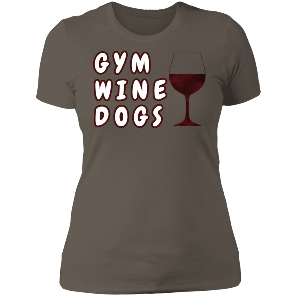Ladies' Boyfriend T-Shirt Gym, Wine, Dogs - GilloServ