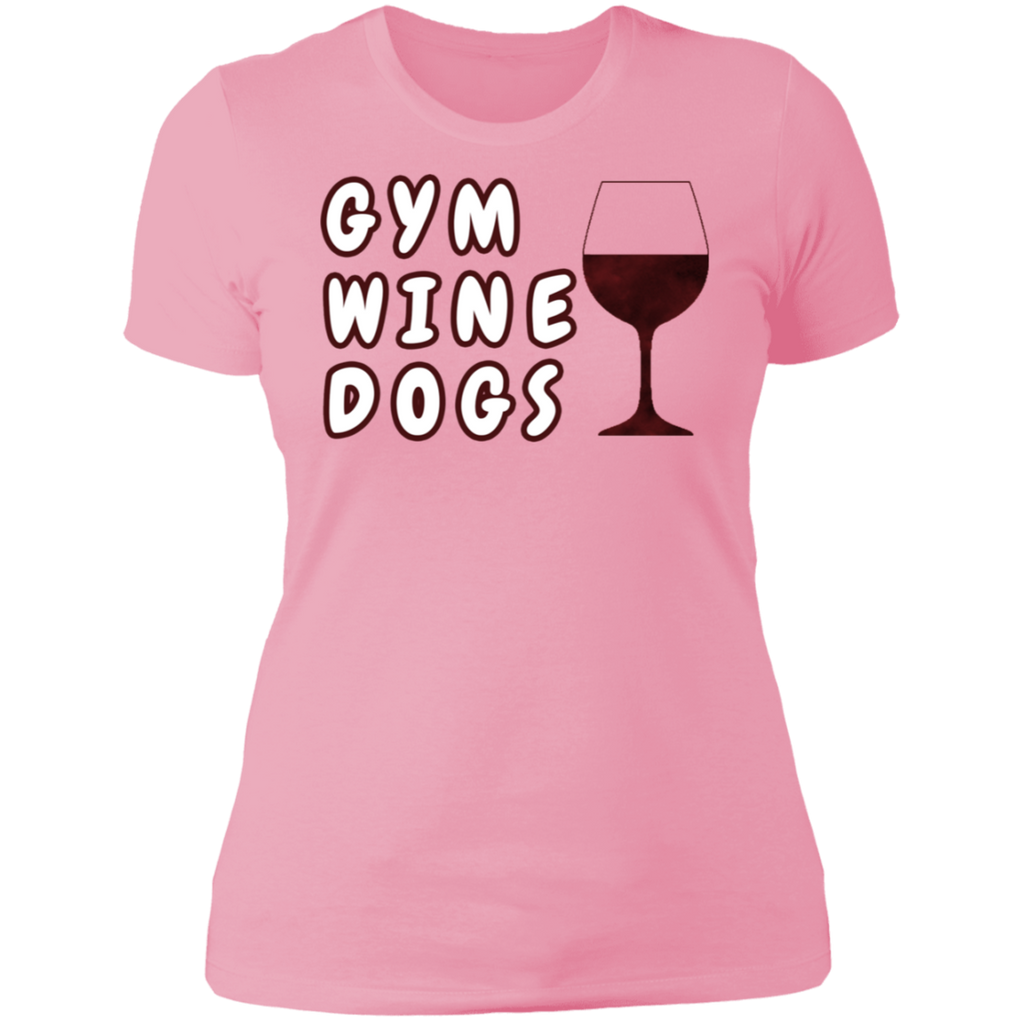 Ladies' Boyfriend T-Shirt Gym, Wine, Dogs - GilloServ