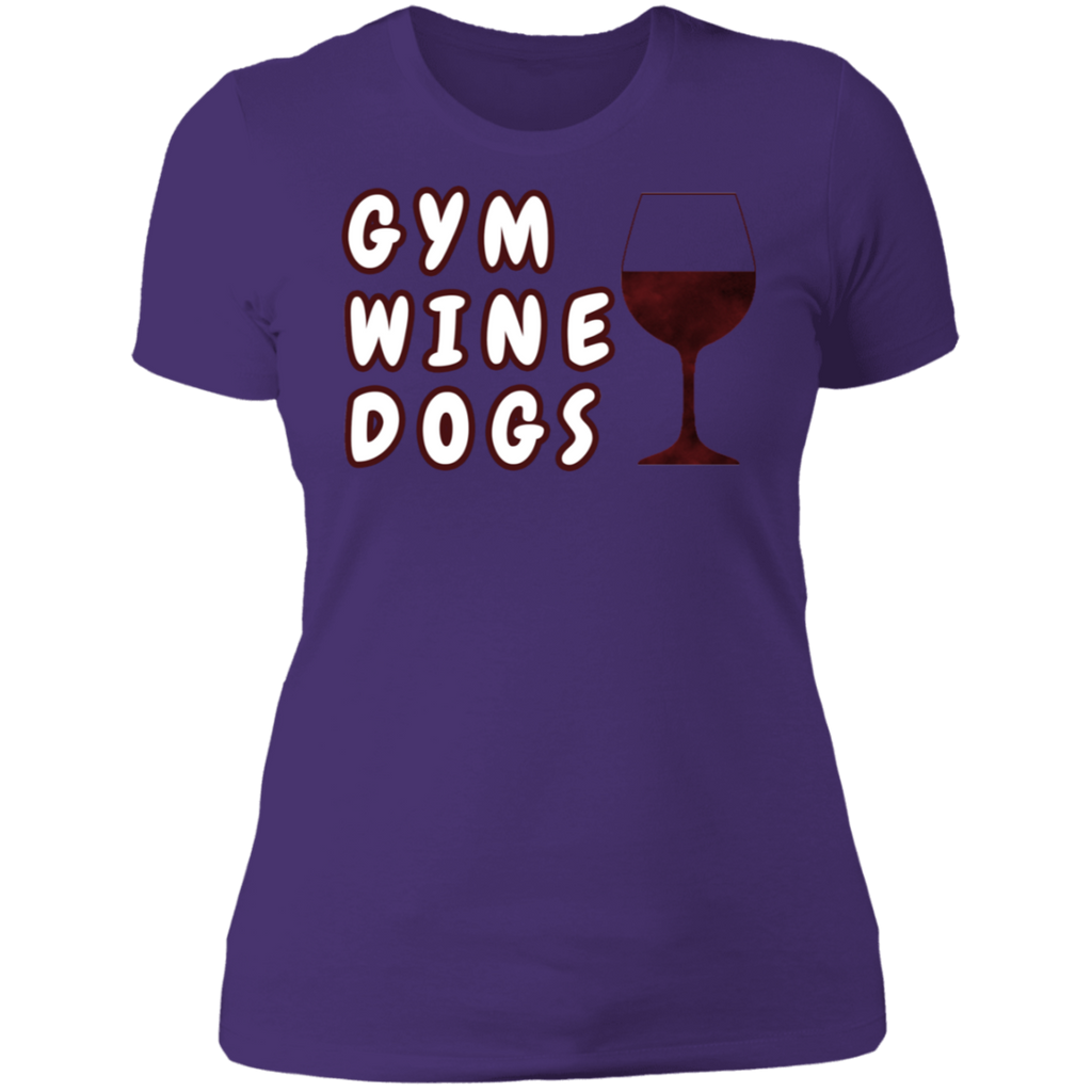 Ladies' Boyfriend T-Shirt Gym, Wine, Dogs - GilloServ