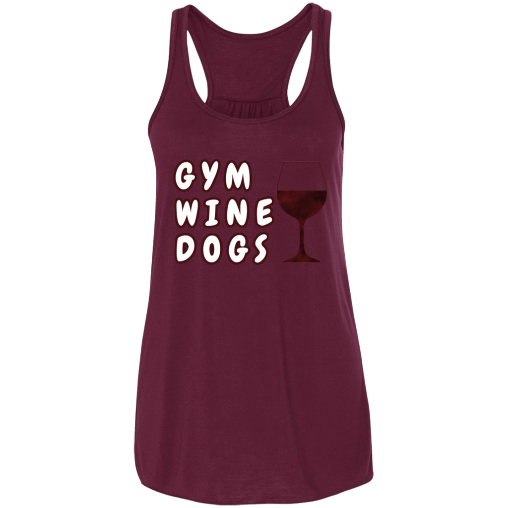 Flowy Racerback Tank Gym, Wine, Dogs - GilloServ