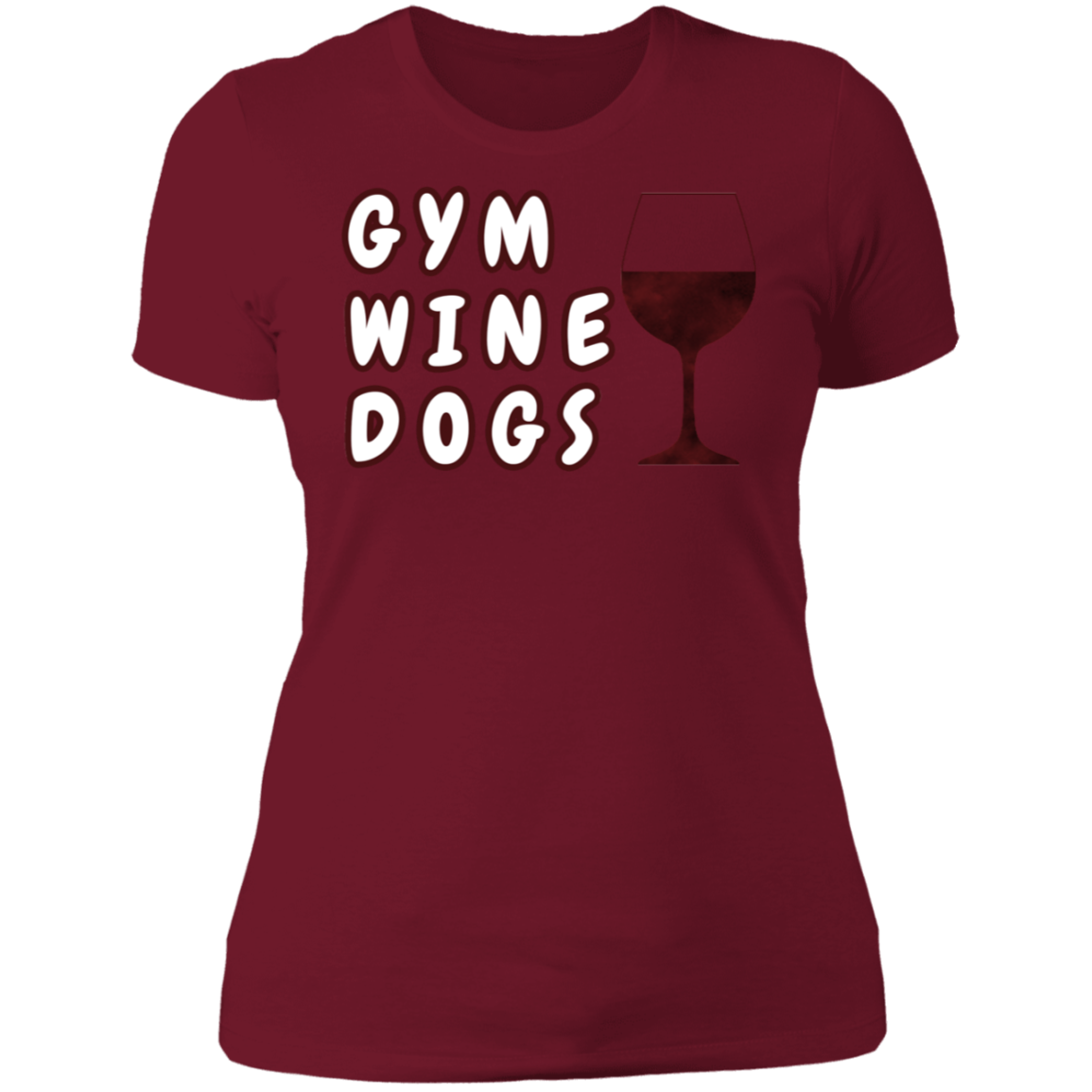 Ladies' Boyfriend T-Shirt Gym, Wine, Dogs - GilloServ