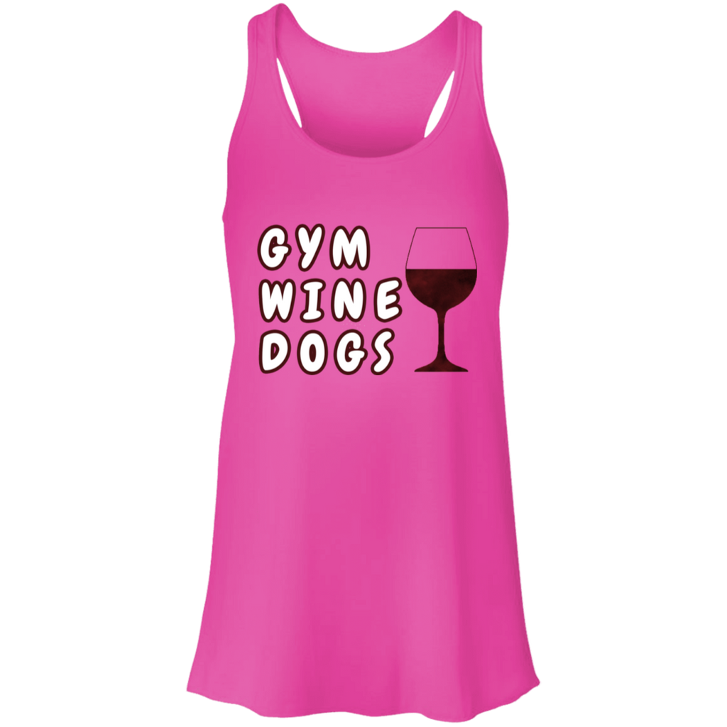 Flowy Racerback Tank Gym, Wine, Dogs - GilloServ