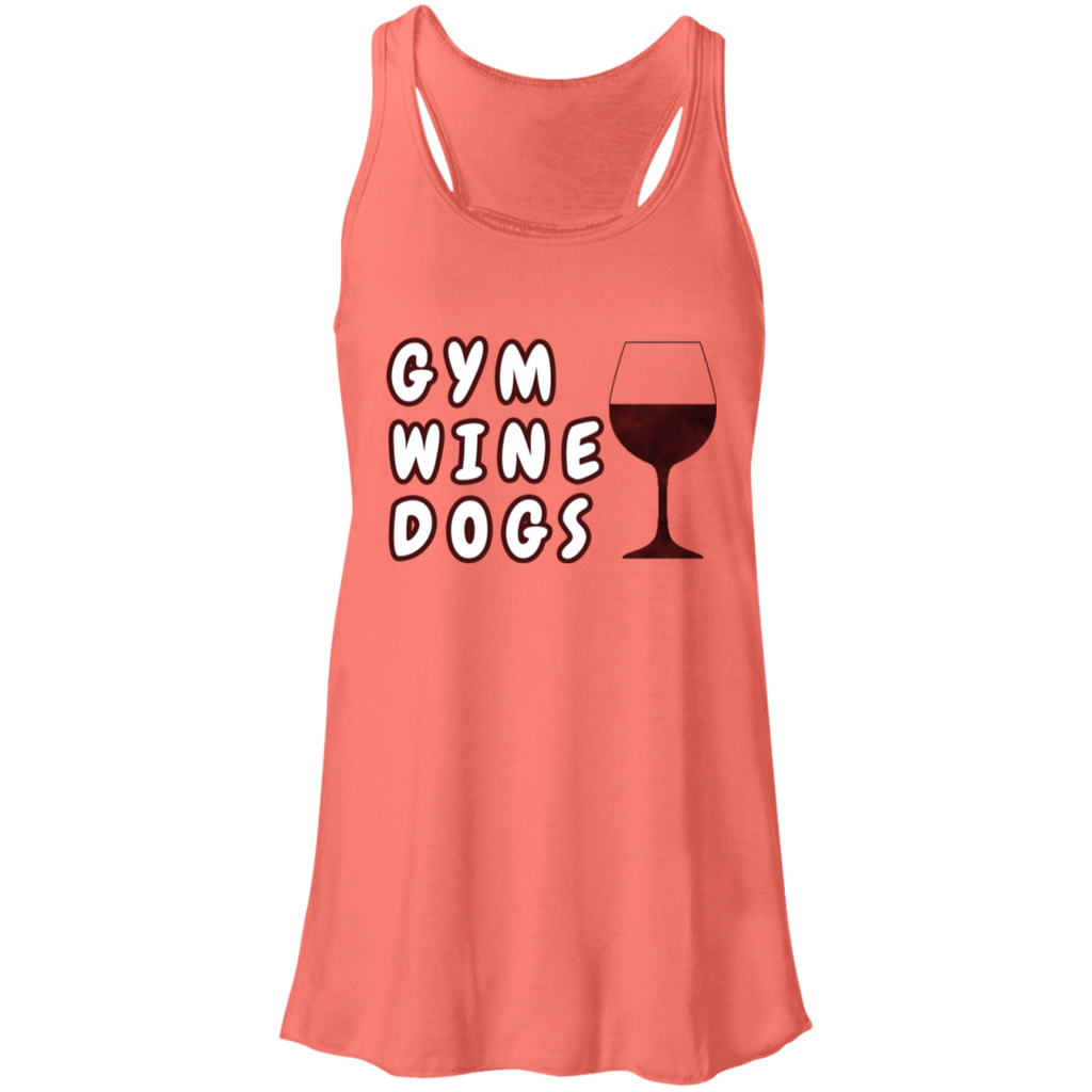 Flowy Racerback Tank Gym, Wine, Dogs - GilloServ