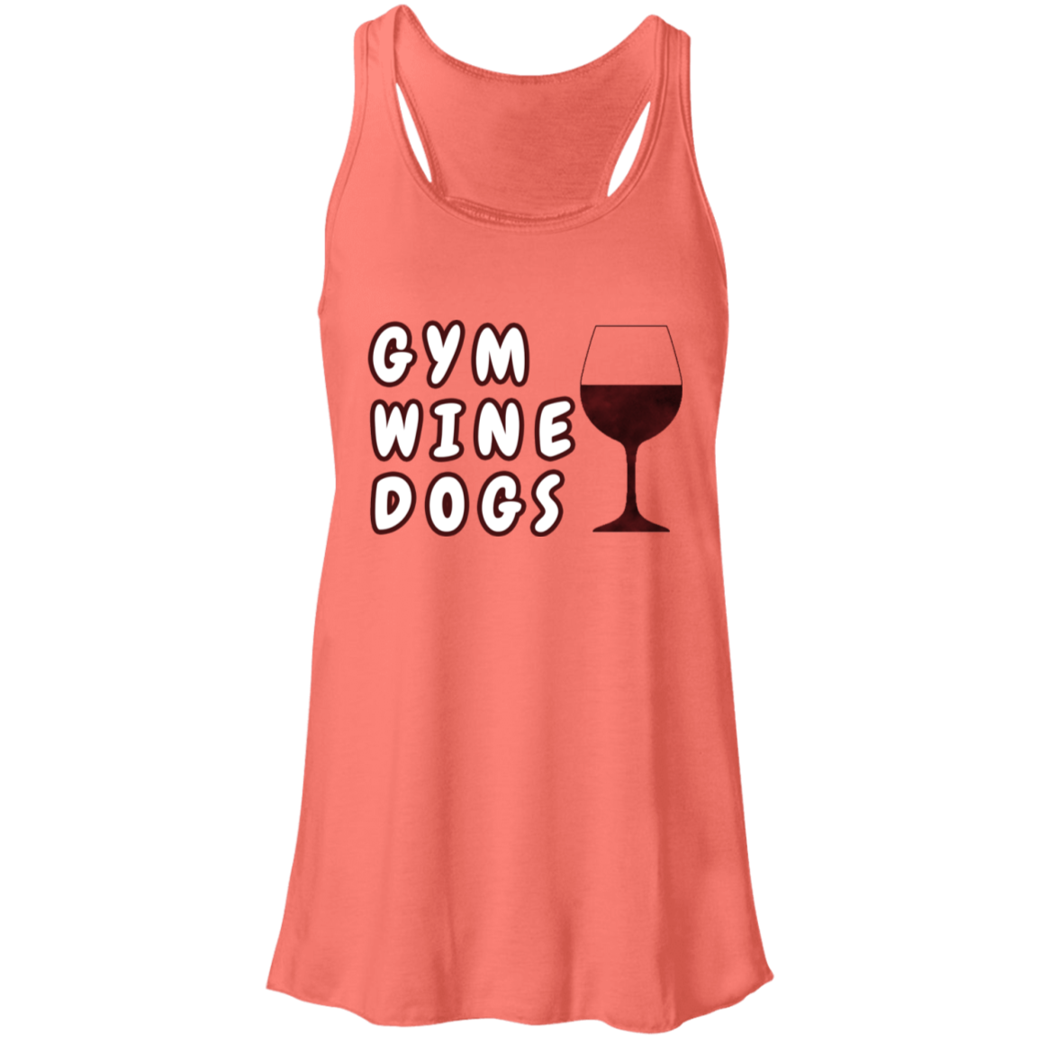 Flowy Racerback Tank Gym, Wine, Dogs - GilloServ