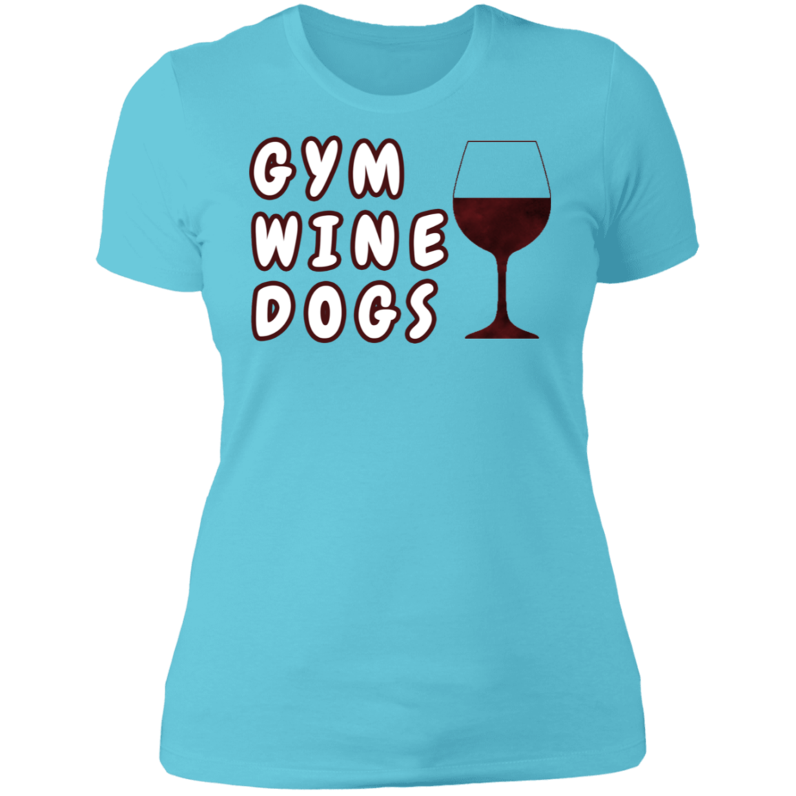 Ladies' Boyfriend T-Shirt Gym, Wine, Dogs - GilloServ