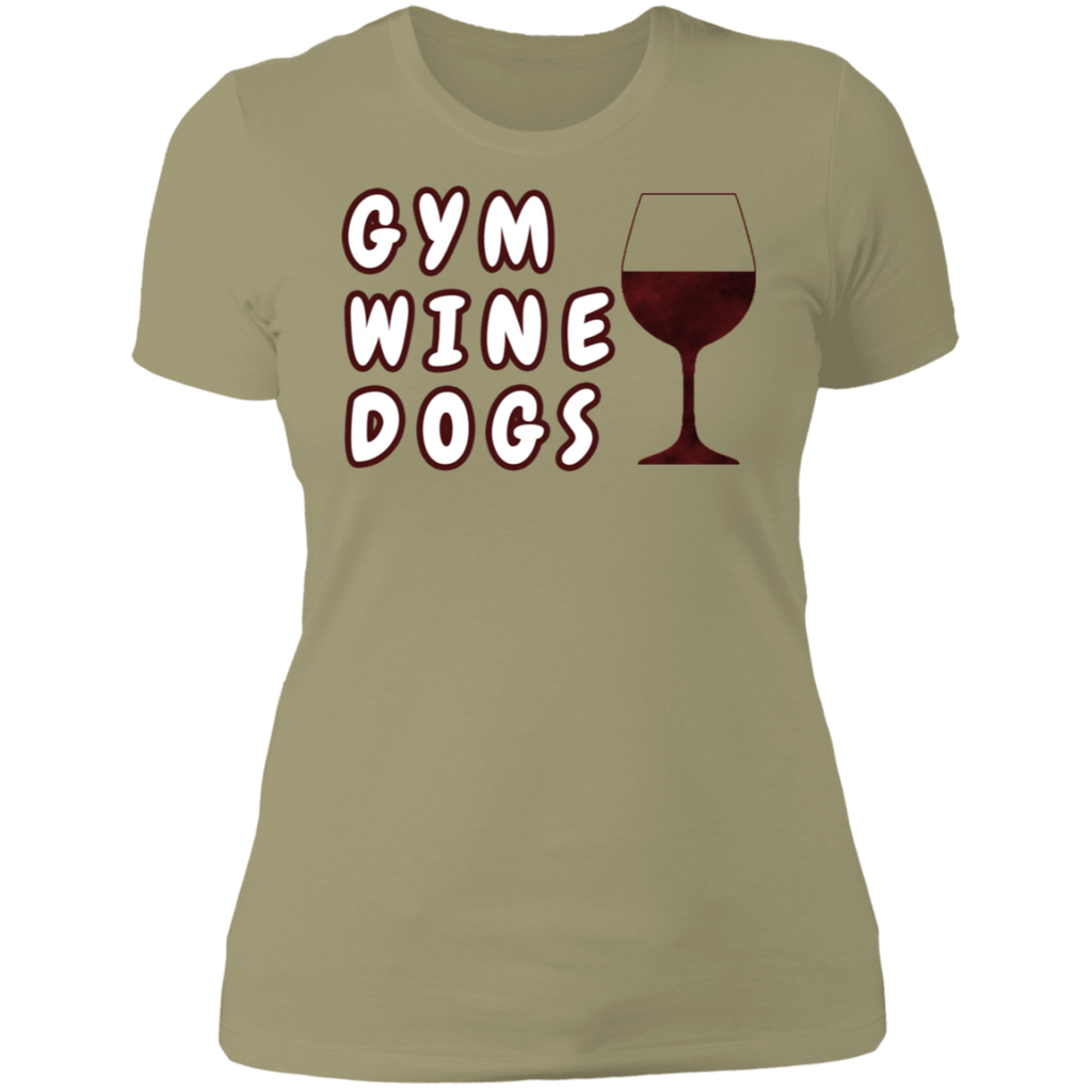Ladies' Boyfriend T-Shirt Gym, Wine, Dogs - GilloServ