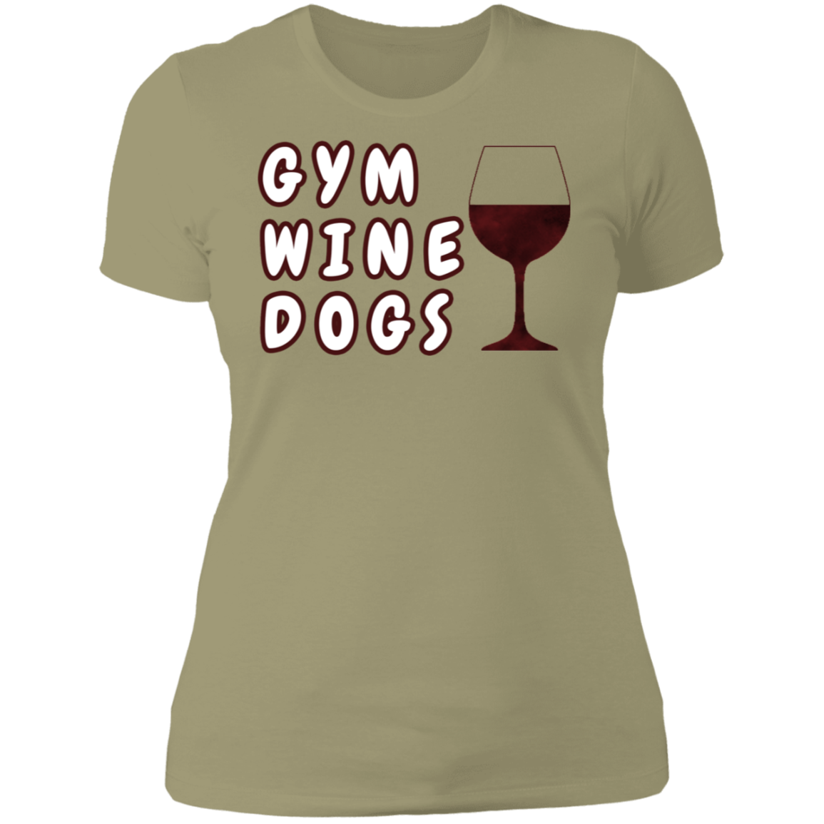 Ladies' Boyfriend T-Shirt Gym, Wine, Dogs - GilloServ