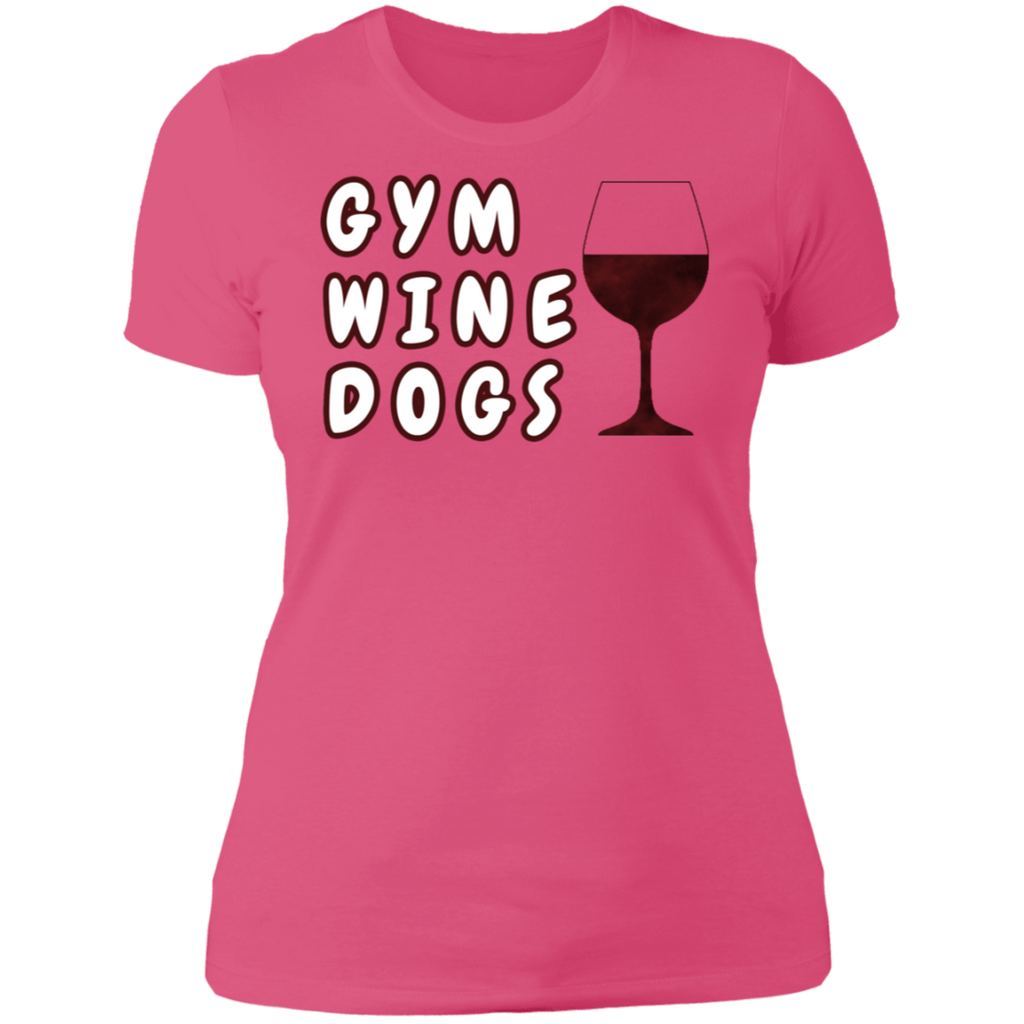 Ladies' Boyfriend T-Shirt Gym, Wine, Dogs - GilloServ