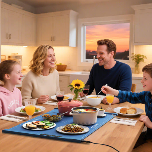 Rollable Food Warming Mat Portable Electric Tray With Even Heating Gray