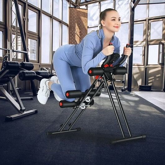 Foldable Adjustable Core Abdominal Trainer with 3 Adjustable Resistance and LCD Display - GilloServ