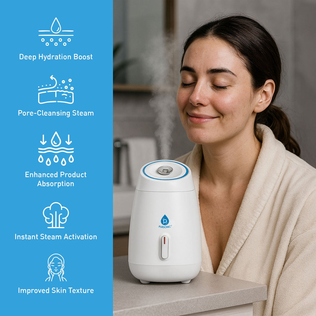 Complete Home Facial Spa Bundle//Facial Steamer//7-in-1 LED Light Therapy Device//Hydrocolloid Pimple Patches - GilloServ
