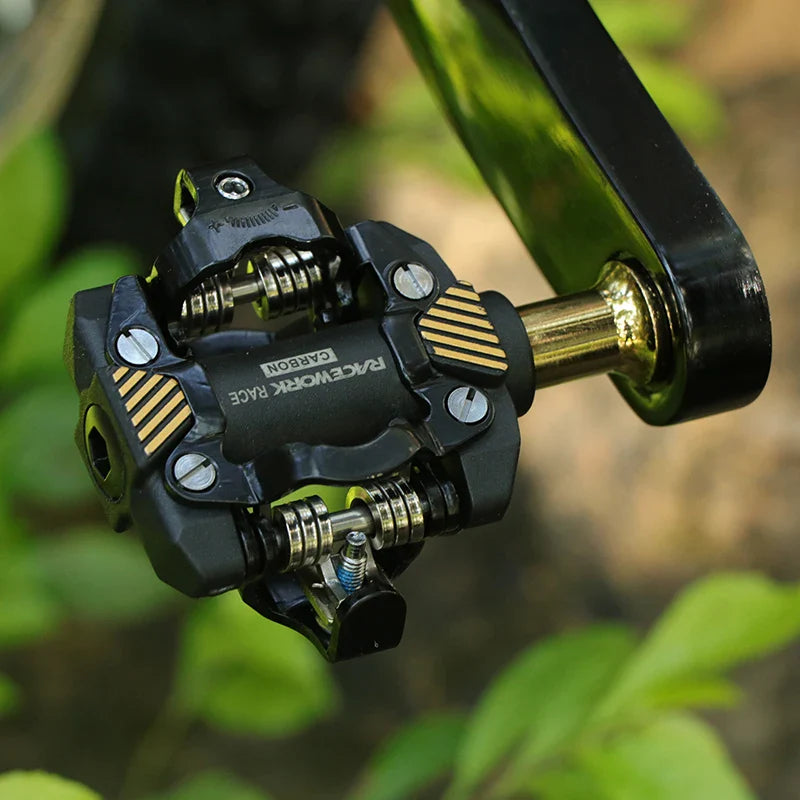 Self-Locking Mountain Bike Pedals Carbon Gold - GilloServ