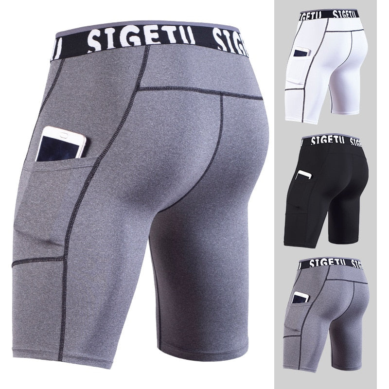 High Elastic GYM Shorts Men Dry Fit Running Shorts Pocket Design Fitness Sport - GilloServ