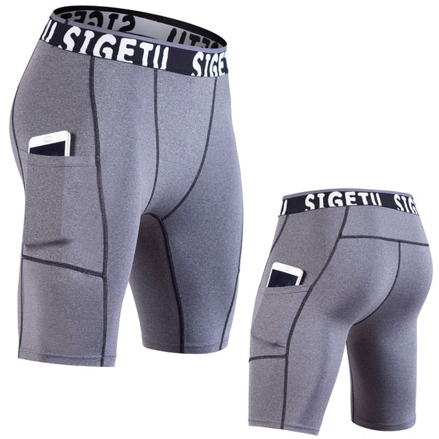 High Elastic GYM Shorts Men Dry Fit Running Shorts Pocket Design Fitness Sport - GilloServ