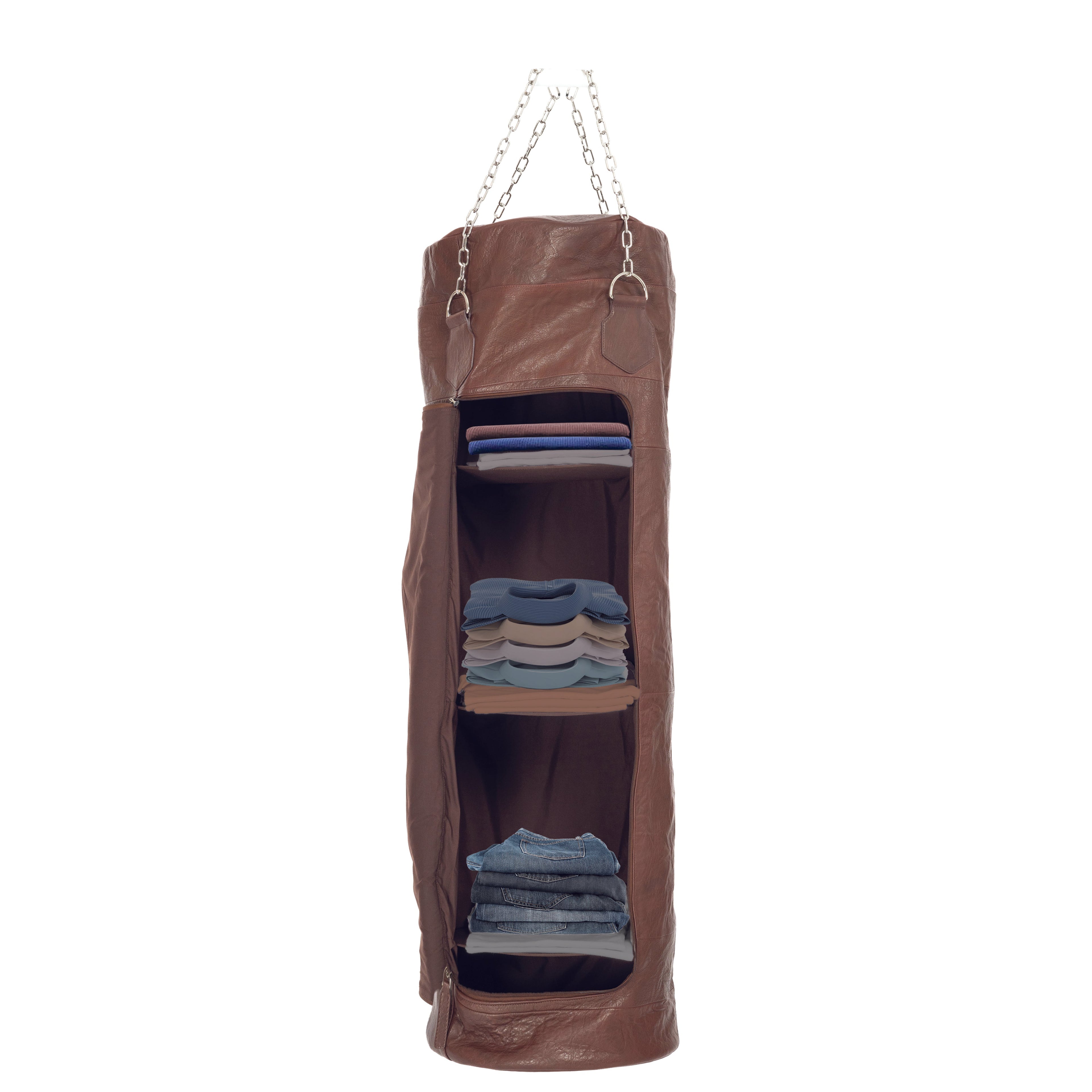 Boxing Bag Container made of Genuine Leather full grain ruffled - GilloServ