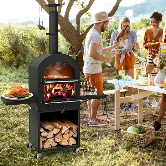 Outdoor Pizza Oven//Protective Cover//Grill Racks//Built-in Thermometer - GilloServ