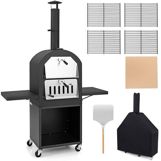 Outdoor Pizza Oven//Protective Cover//Grill Racks//Built-in Thermometer - GilloServ
