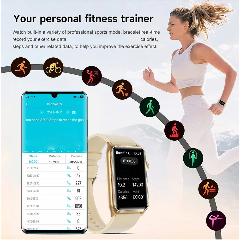 NNEOBA Fitness Tracker Smartwatch Gold - GilloServ