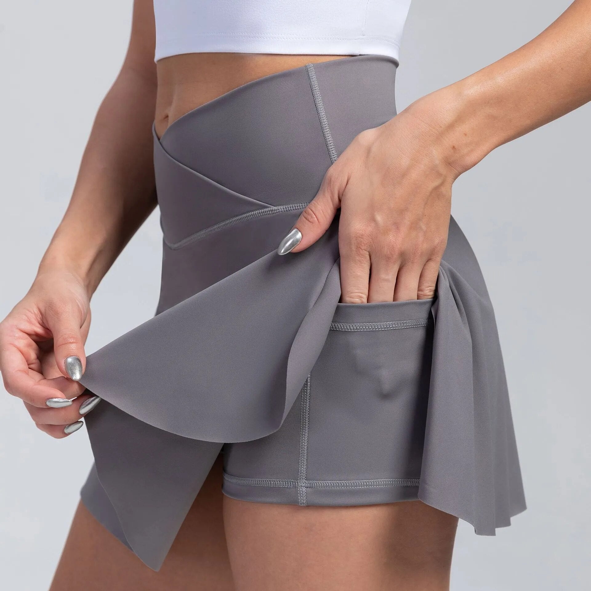 Women Pleated Tennis Skirt with Pockets Shorts Athletic Skirts - GilloServ