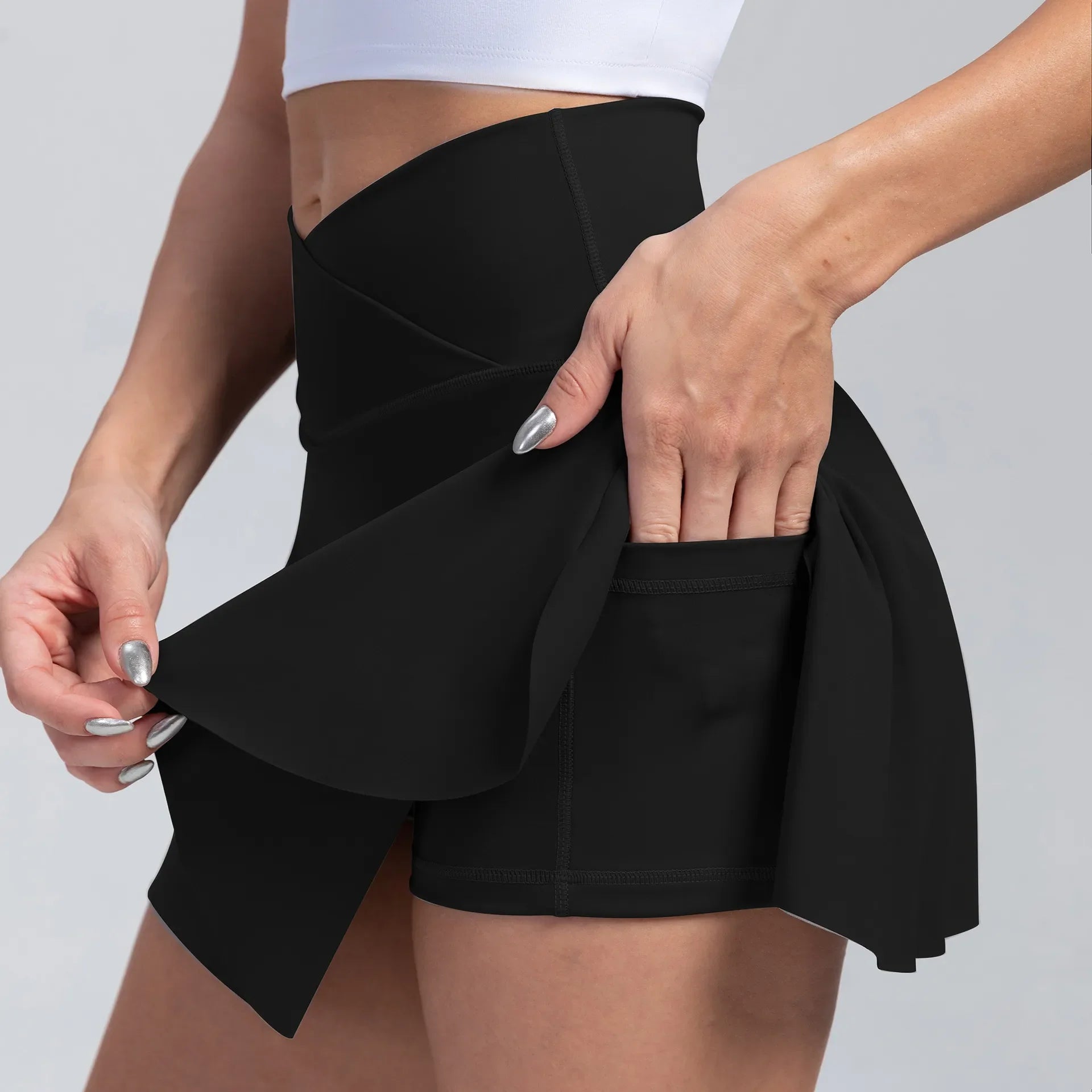 Women Pleated Tennis Skirt with Pockets Shorts Athletic Skirts - GilloServ