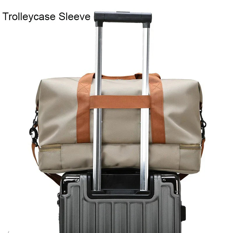 Nylon Travel Gym Duffel Bag Khaki - GilloServ