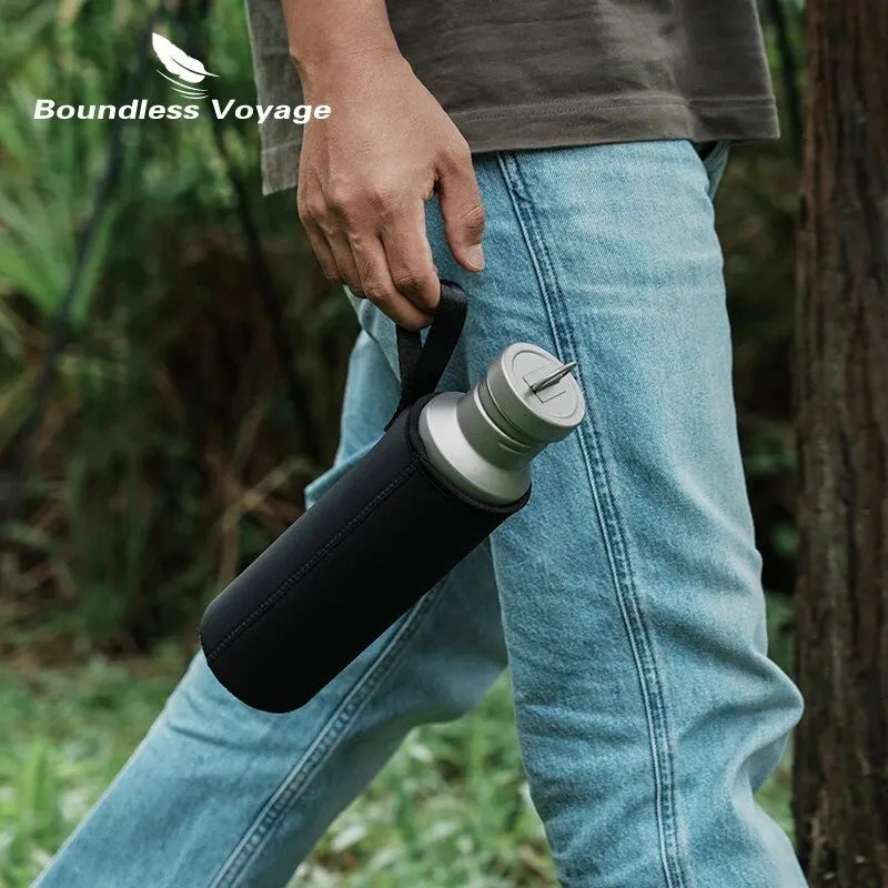 Titanium Water Bottle 750ml Lightweight Reusable Bottle Silver - GilloServ