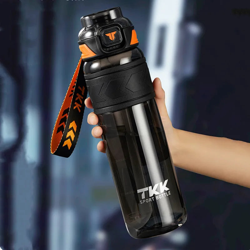 1000ML Tritan Water Bottle with Straw Black - GilloServ
