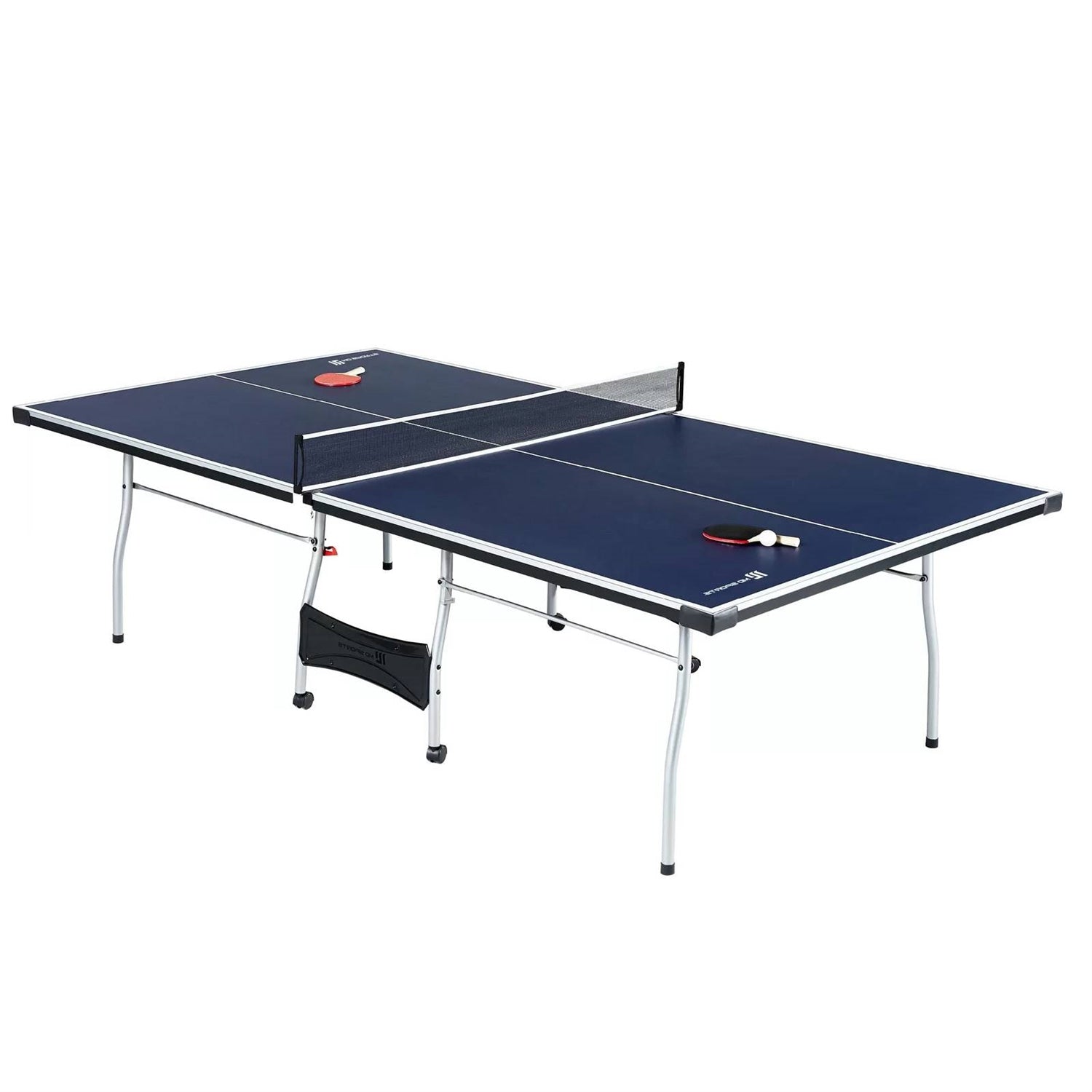 Official Size Blue Ping Pong Table Tennis Set//with Net/2 Balls and//2 Paddles - GilloServ
