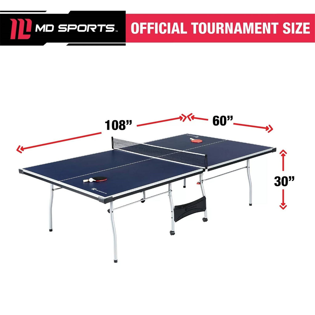 Official Size Blue Ping Pong Table Tennis Set//with Net/2 Balls and//2 Paddles - GilloServ