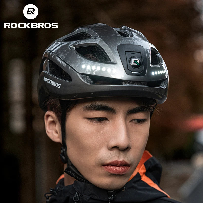 Rechargeable LED Cycling Helmet with Type-C Charging Grey - GilloServ