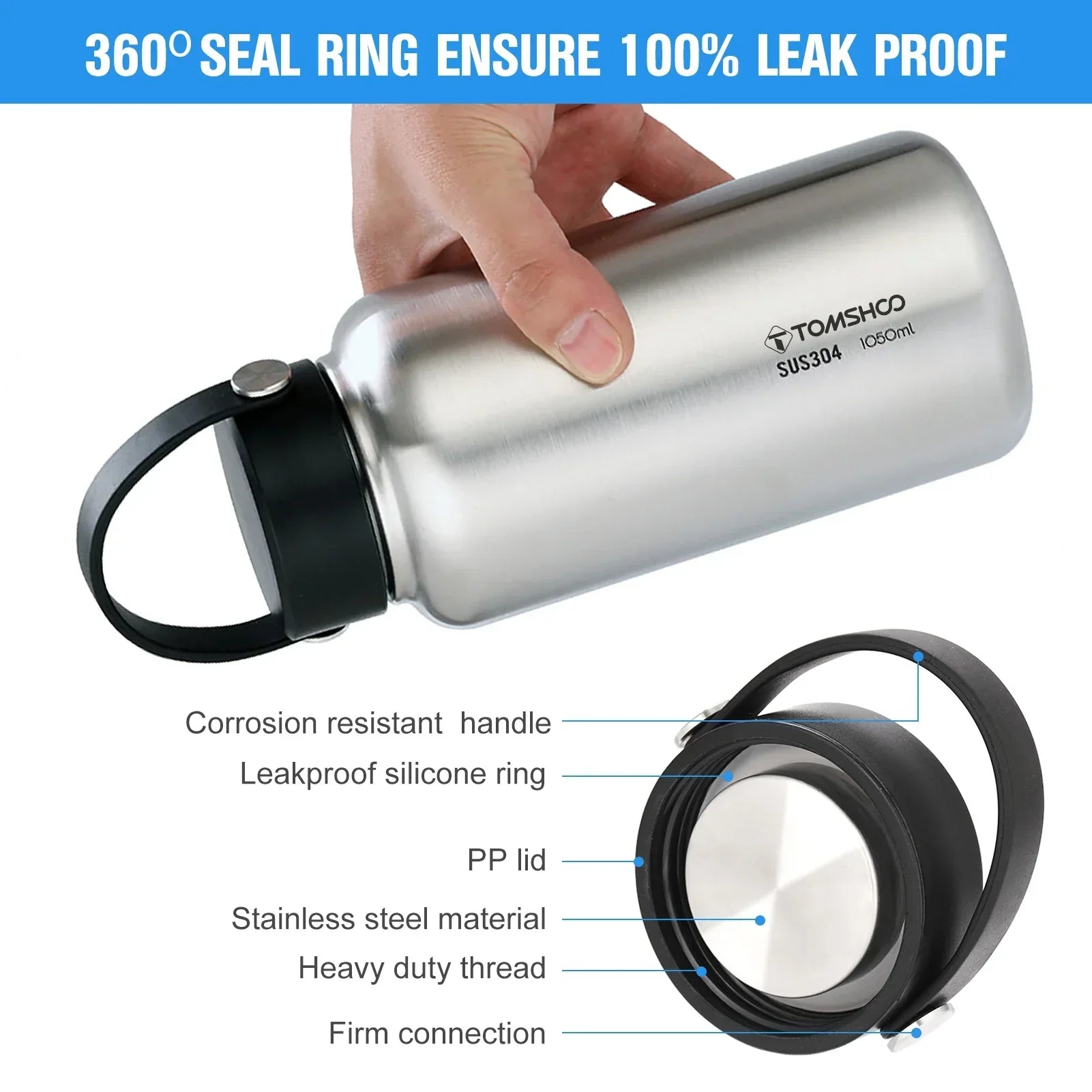 1050ml Stainless Steel Water Bottle - GilloServ