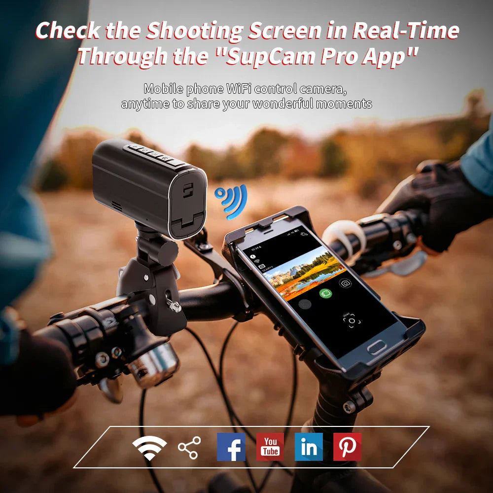 5K Action Camera with LED Light 64GB Included Black - GilloServ