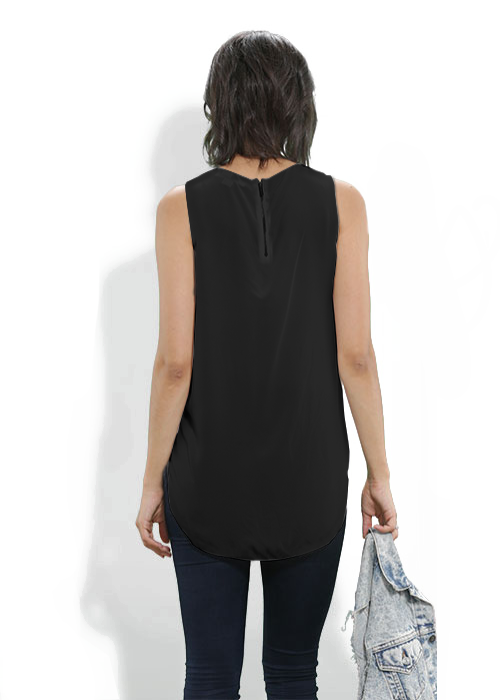 Silk sleeveless shirt. Art meets Fashion. Dogs on a Wall in Santorini, Greece-1
