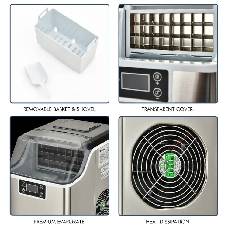 Countertop Home Electric Ice Machine with Scoop//Water Bottle Not Included - GilloServ