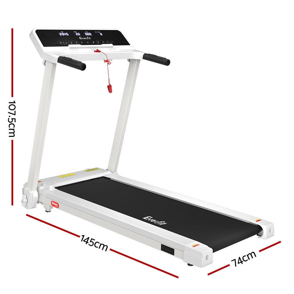 Treadmill Electric Home Gym// Fitness Exercise Knob Foldable 420mm White - GilloServ