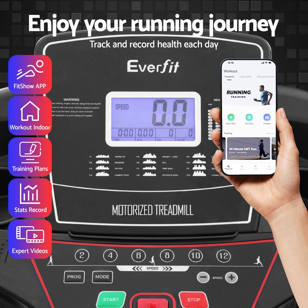 Treadmill Electric Home Gym Fitness Machine w/ Sit Up Bar 420mm - GilloServ