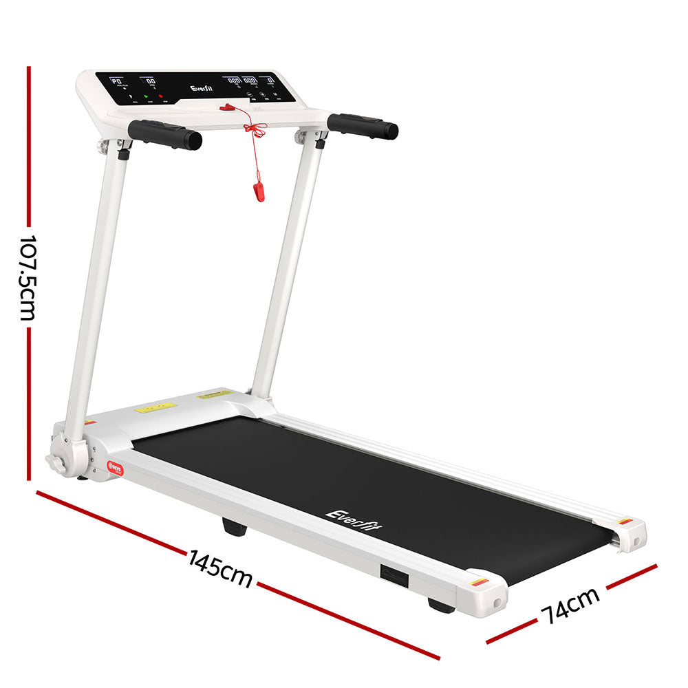Treadmill Electric Home Gym Fitness Exercise Knob Foldable 450mm White - GilloServ