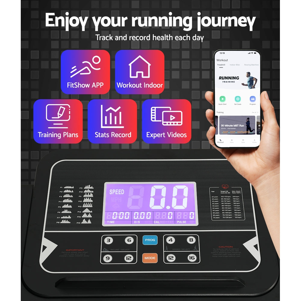 Treadmill Electric Auto Incline Home Gym Fitness Exercise Machine - GilloServ