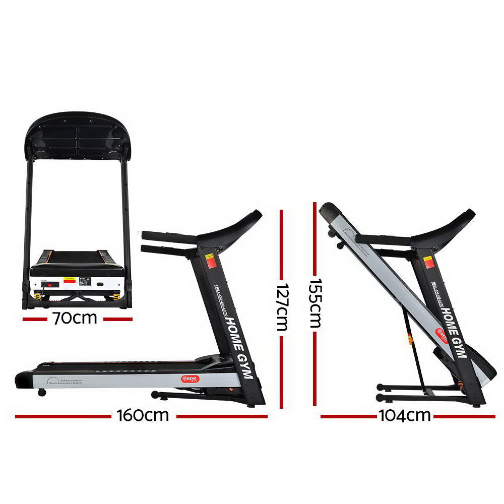 Electric Treadmill 45cm Incline Running Home Gym Fitness Machine - GilloServ
