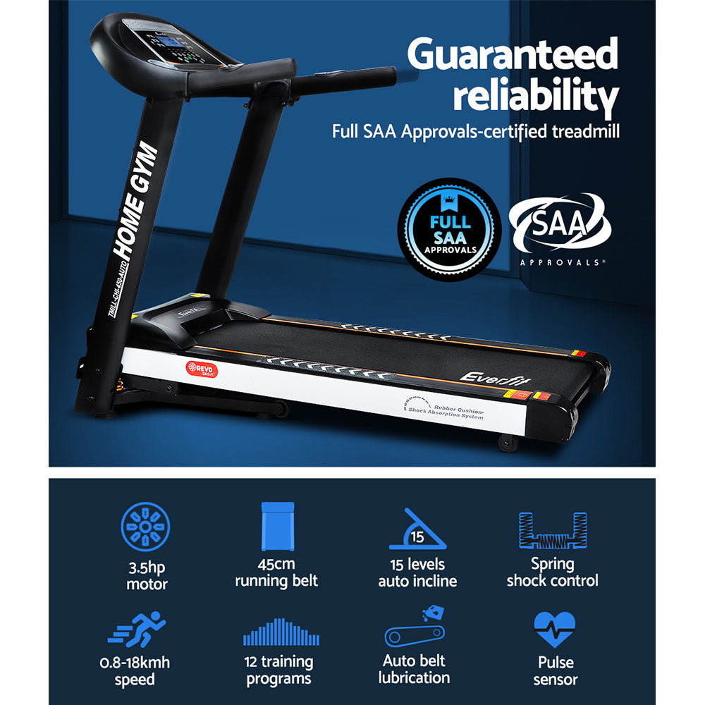 Electric Treadmill 45cm Incline Running Home Gym Fitness Machine - GilloServ