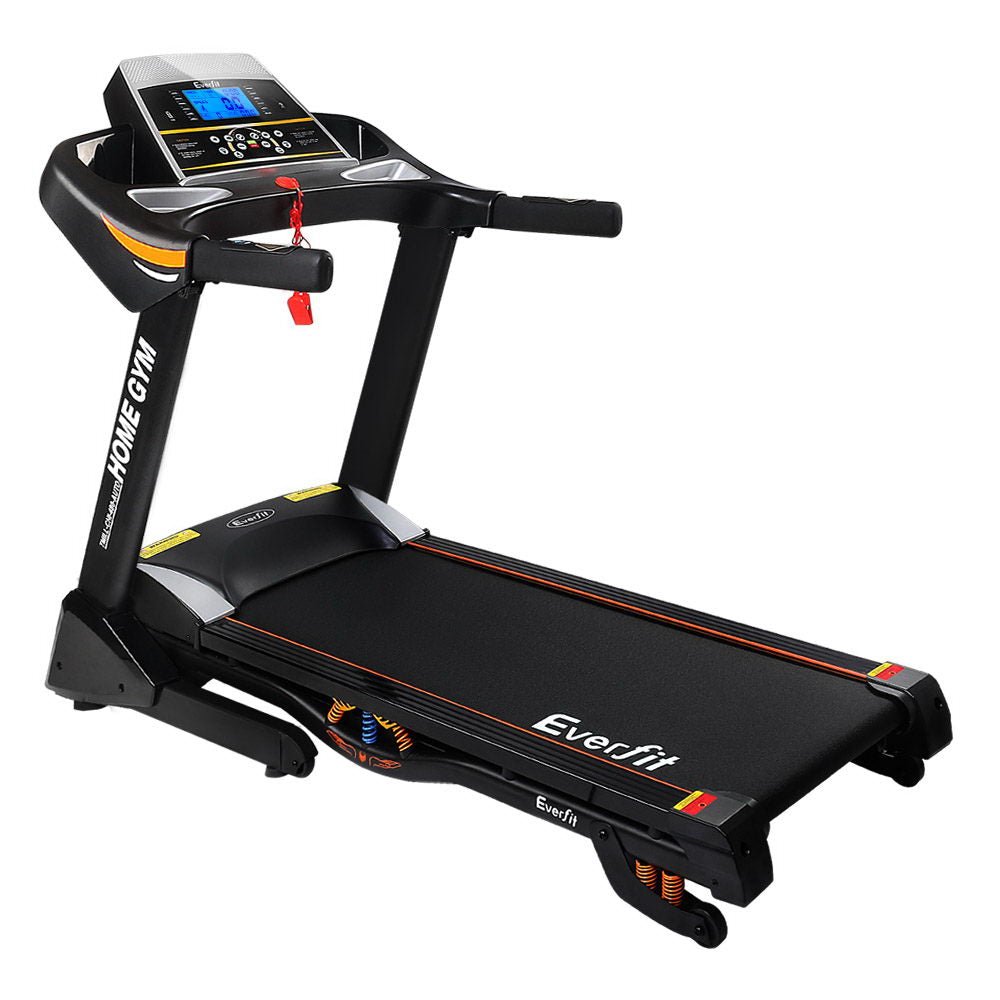 Electric Treadmill 48cm Incline Running Home Gym Fitness Machine Black - GilloServ