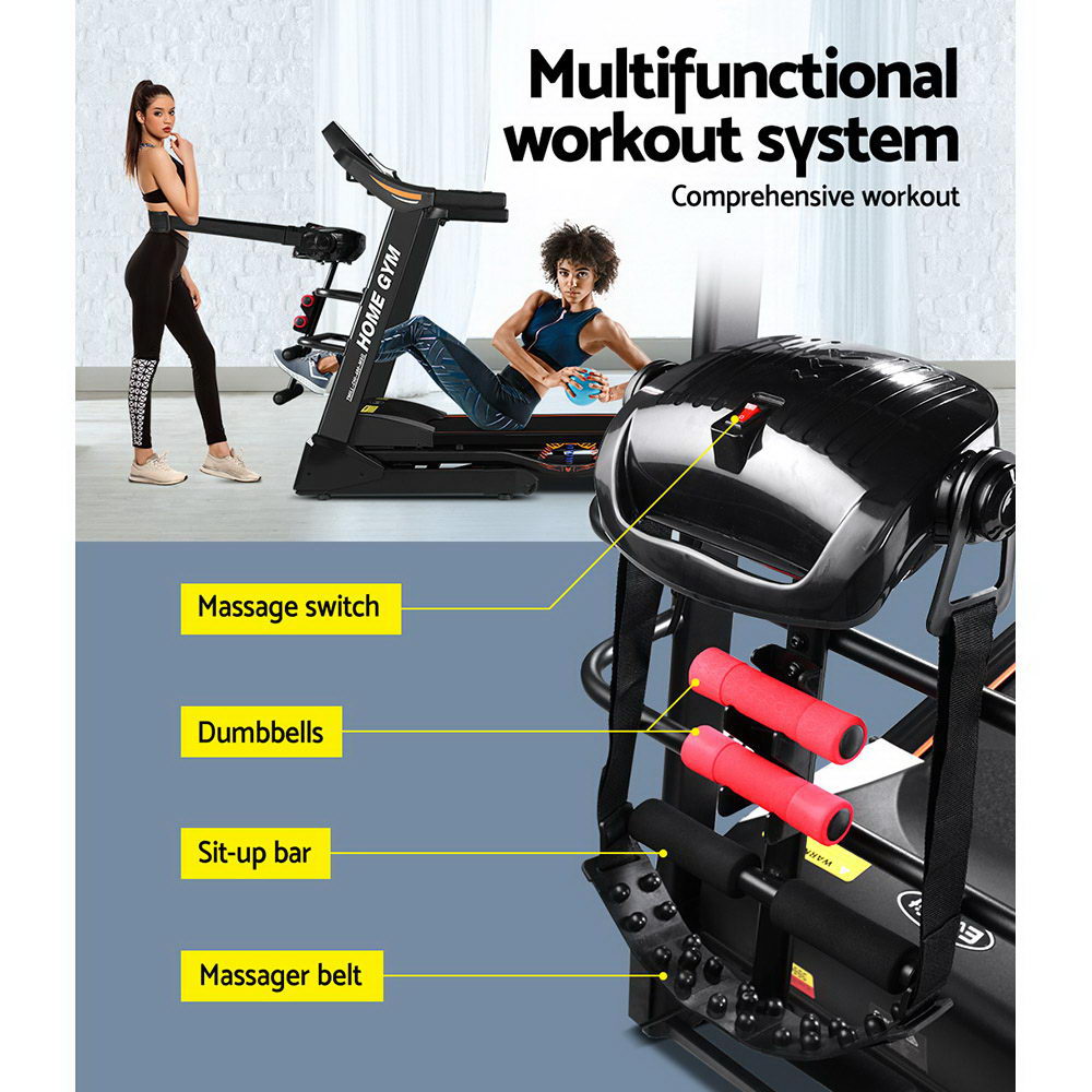 Electric Treadmill 480mm 18kmh 3.5HP Auto Incline Home Gym Exercise Machine - GilloServ
