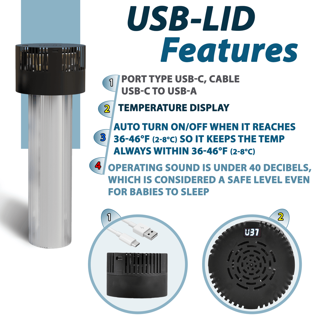 Cooling Lid with Auto Shut-Off and Temperature-Display - GilloServ