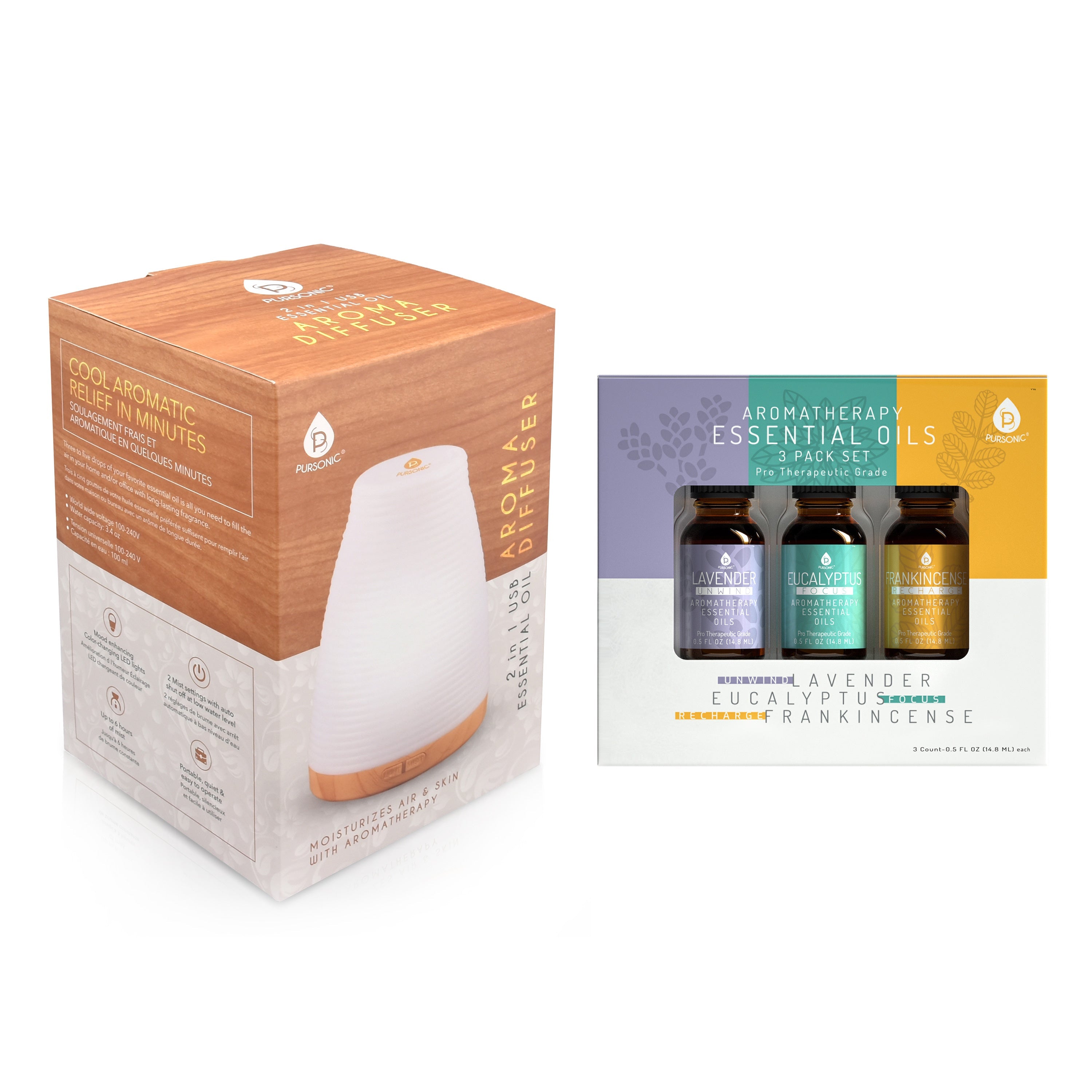 Pursonic Aromatherapy 2 in 1 USB Diffuser