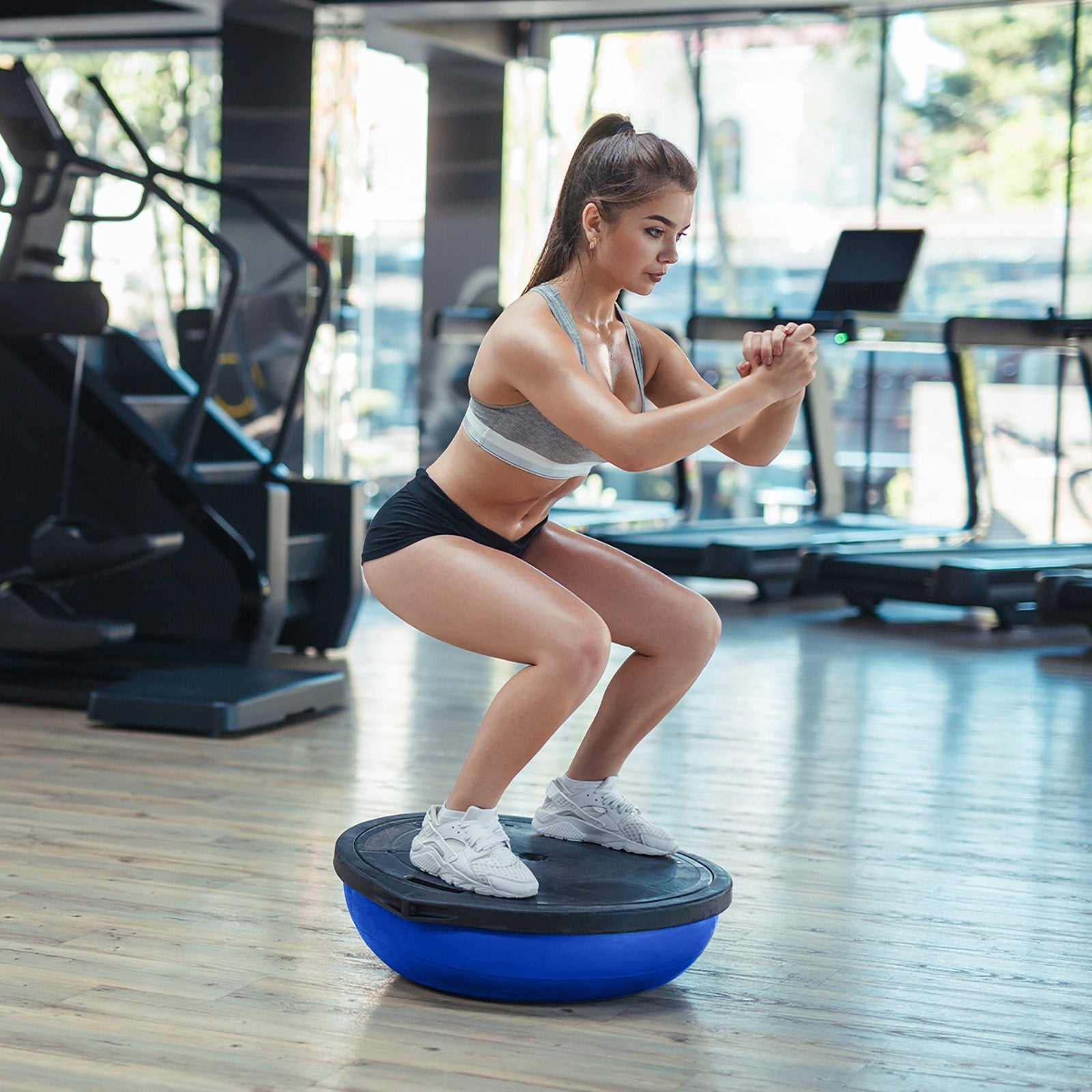 Fitness Yoga Ball Home Gym Workout Balance Trainer Blue - GilloServ