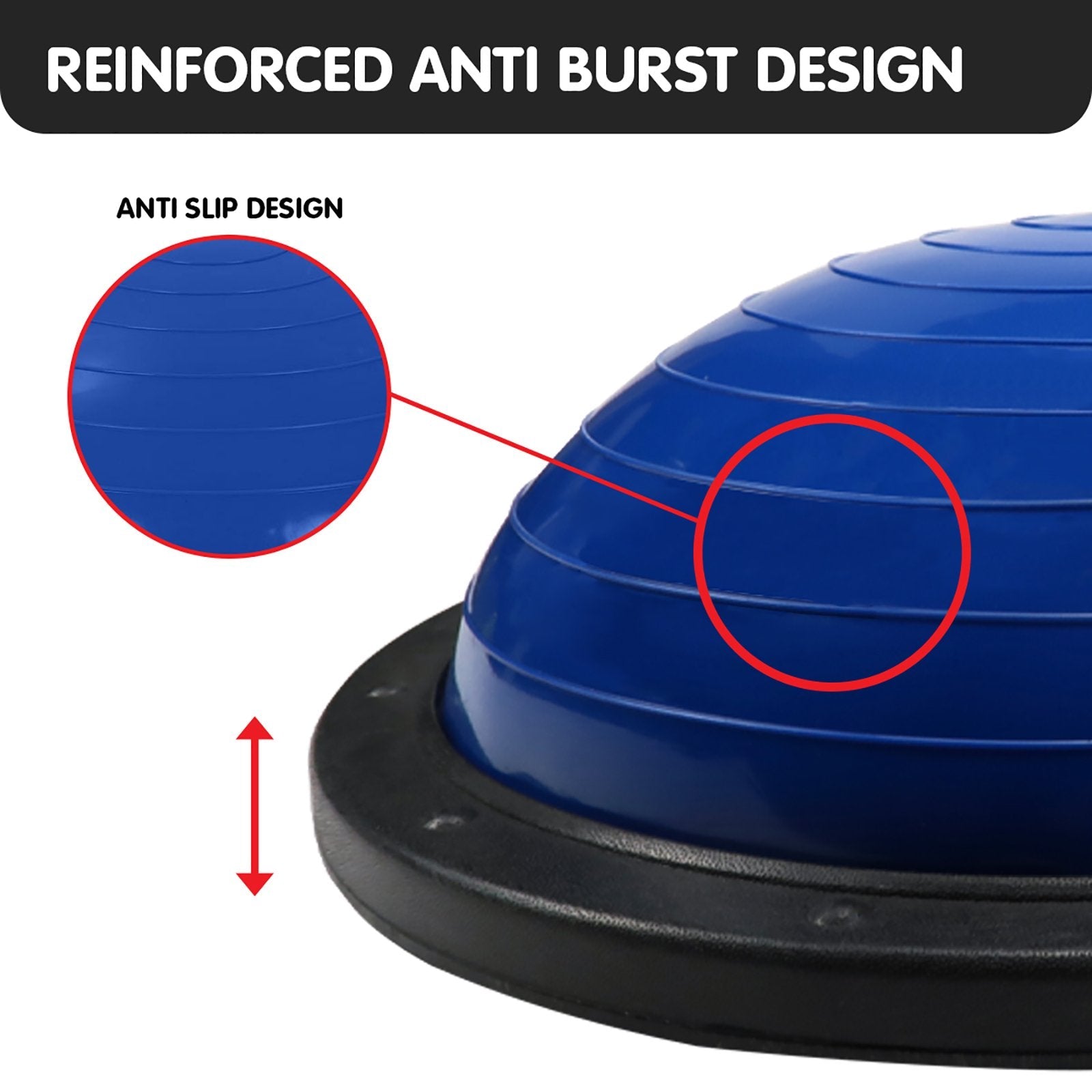 Fitness Yoga Ball Home Gym Workout Balance Trainer Blue - GilloServ
