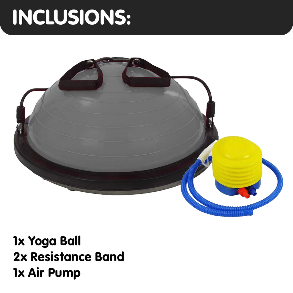 Fitness Yoga Ball Home Gym Workout Balance Trainer Grey - GilloServ