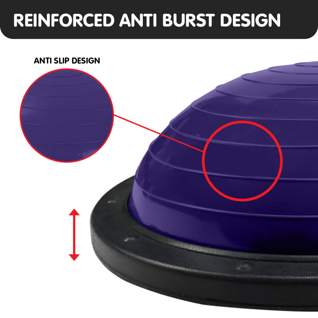 Fitness Yoga Ball Home Gym Workout Balance Trainer Purple - GilloServ