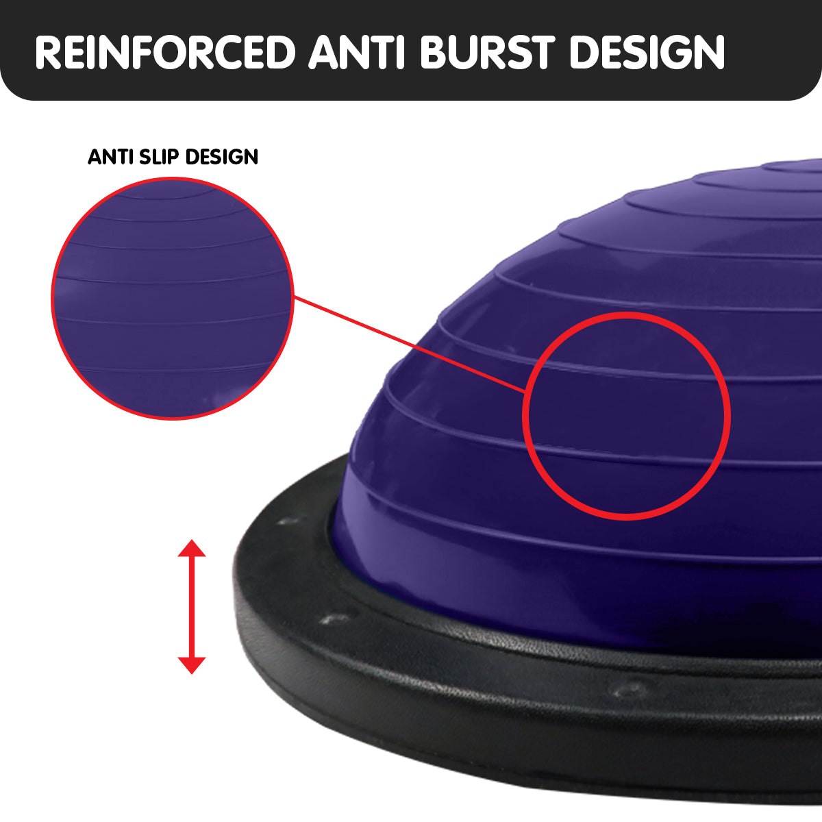 Fitness Yoga Ball Home Gym Workout Balance Trainer Purple - GilloServ