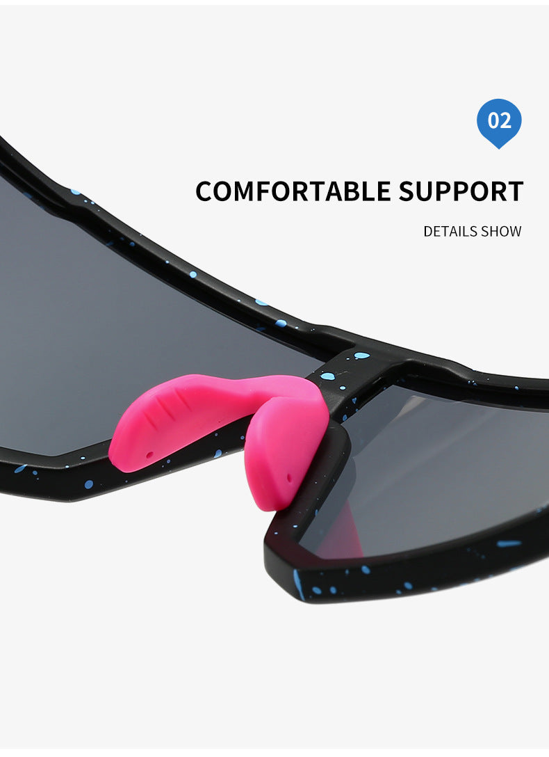 UV400 Sports Sunglasses with Polarized TAC Lens - Black/Black - GilloServ